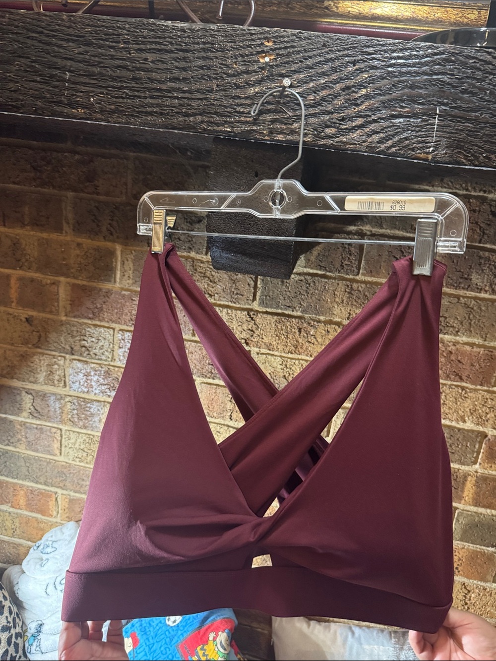 Fabletics Burgundy Cross-Back Bralette
